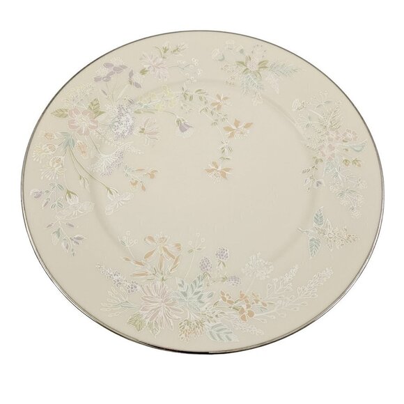 Lenox April Ivory w/ Platinum Floral On Trim 10 7/8” Dinner Plates - Set of 3 - Picture 13 of 16
